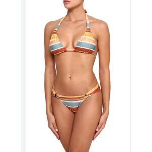 Vix Paula Hermanny Striped String Bikini Women's Size S